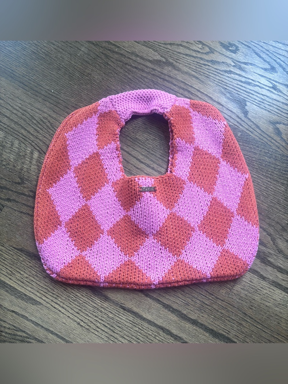 Kopari Limited Edition Diamond Knit Bag in Pink and Orange